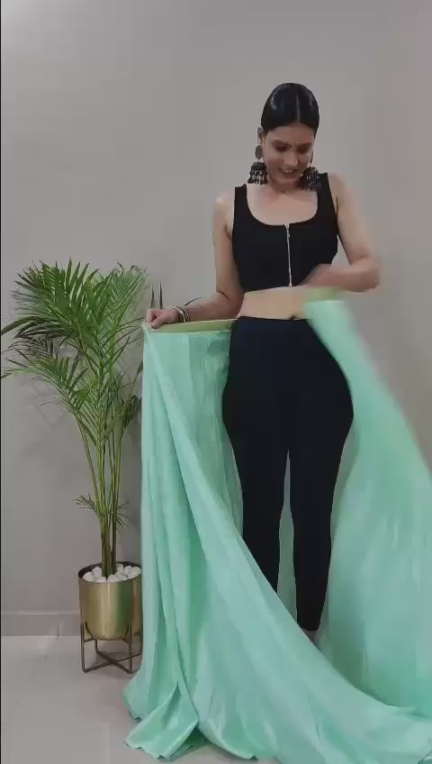 Ethereal Solid Chiffon Ready To Wear Saree